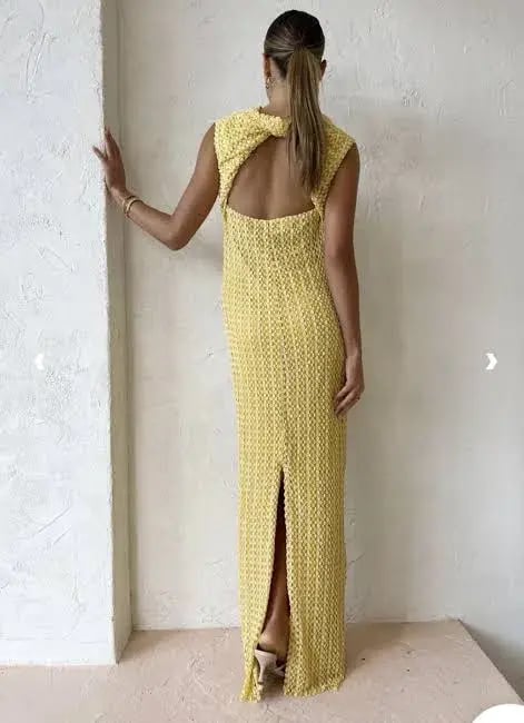 Camilla and Marc Riviera Column Dress Yellow Size AU 6 photo 3