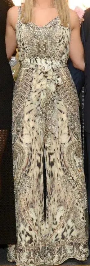 Camila Enspiritu Wide Leg Jumpsuit - Print Gold Size 1 / AU 8 photo 3