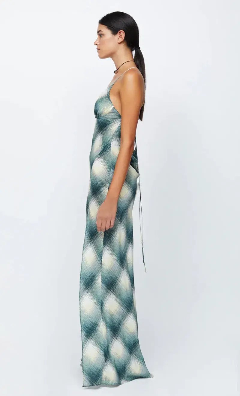 Bec & Bridge Edie Split Maxi Dress Teal Multi Size 8 photo 2