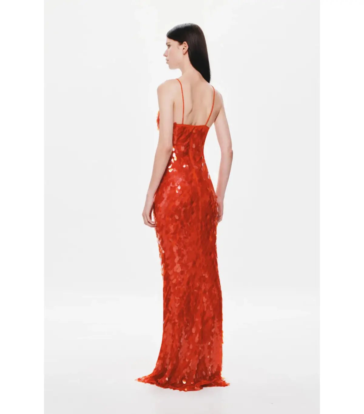 Misha Sapphire Sequin Maxi Dress Red Size 10/M photo 3