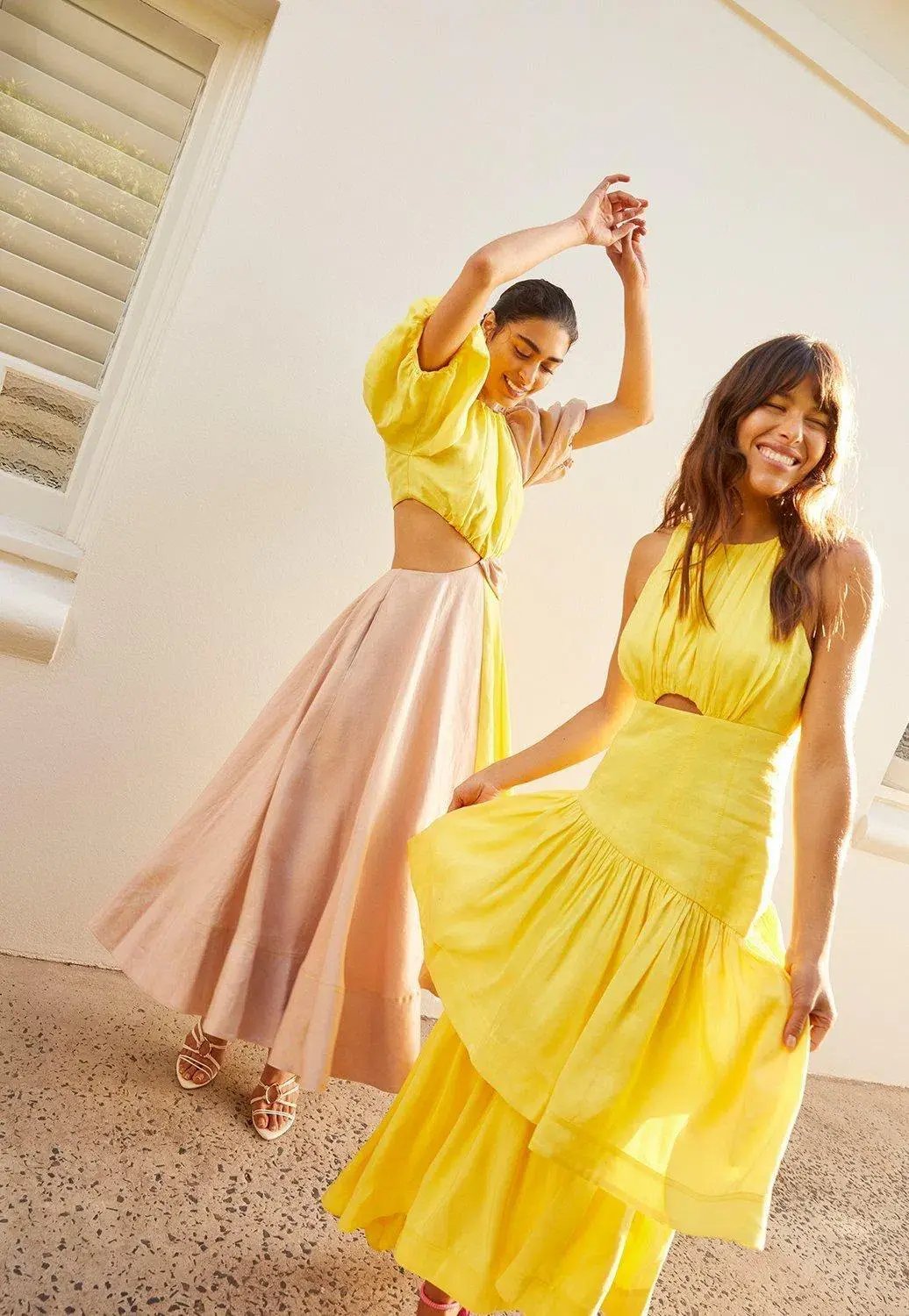 Aje Caliente Tiered Cut Out Dress Yellow Size 6 photo 7