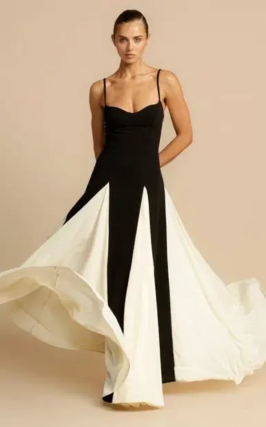 Arcina Ori Paloma Maxi Dress Black & Cream Size M/10 photo 2