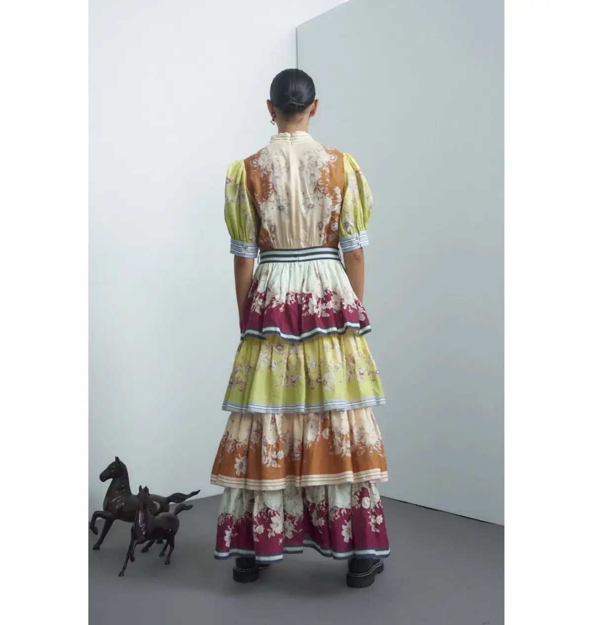 Alemais Marlow Frill Midi Dress Multi Size AU 14 photo 3