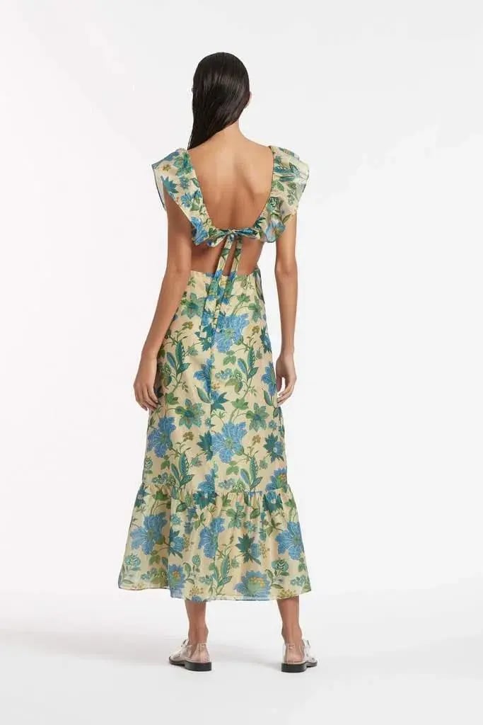 Sir The Label Celia Frill Midi Dress Print Size 8 photo 3