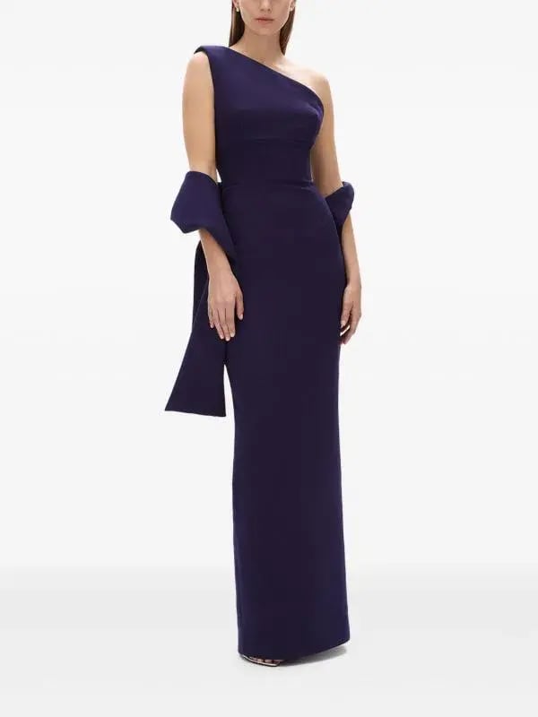 Rachel Gilbert Clara Wrap Maxi Dress Indigo Size 8 photo 3