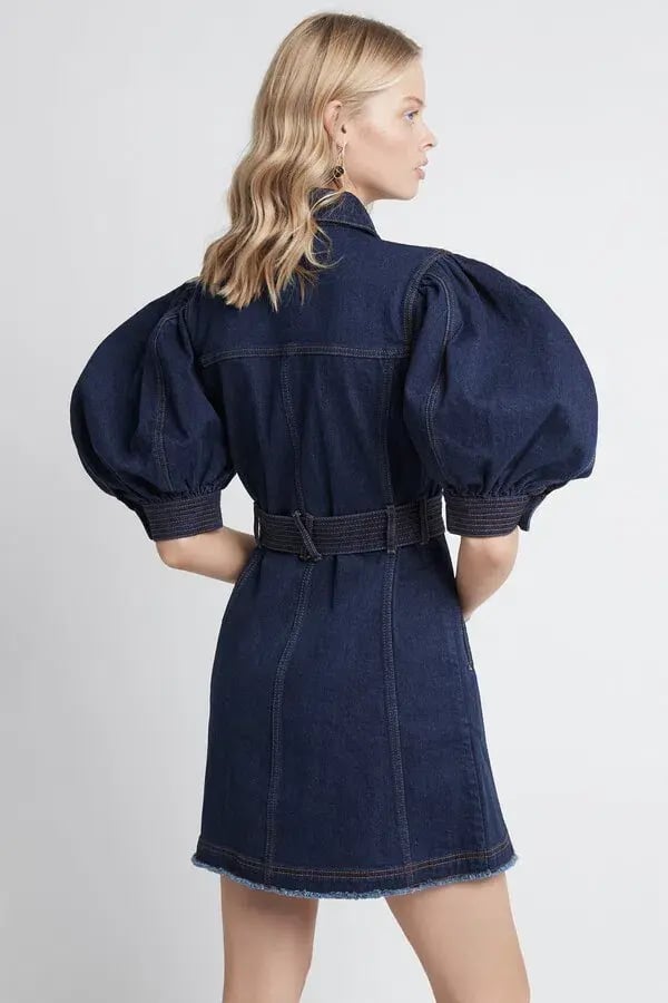 Aje Tori Denim Mini Dress Blue Size 14 photo 2