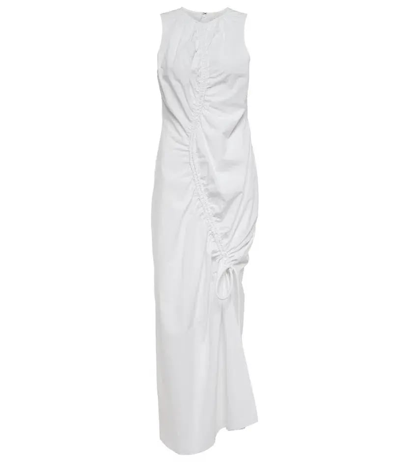 Sir The Label Ilkin Asymmetric Cotton Maxi Dress in White Size 1 / AU 8 photo 4