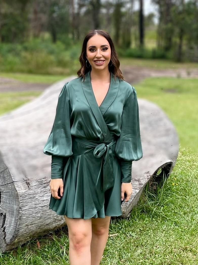 Zimmermann Silk Mini Wrap Dress Green Size 2 / AU 12 photo 2