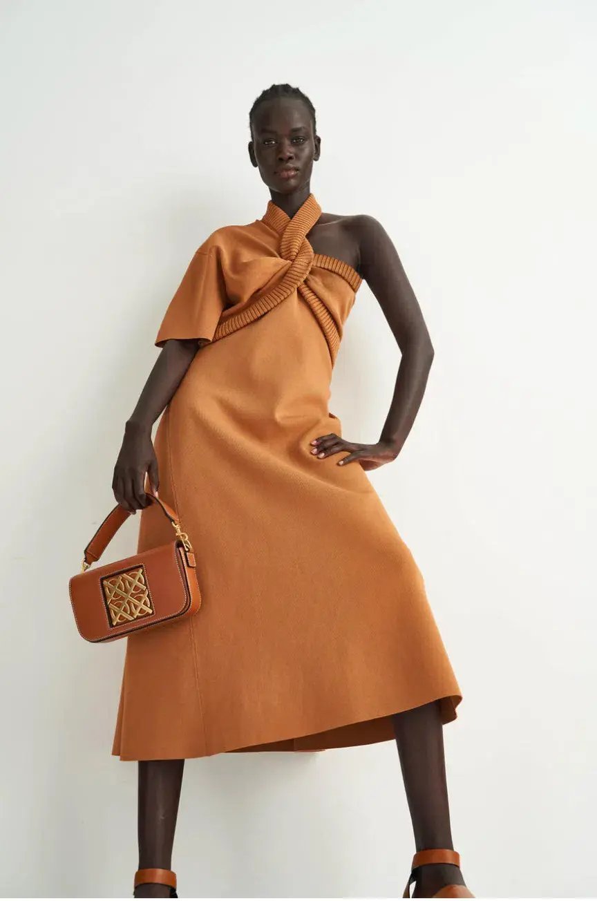 Oroton Asymmetric Dress in Toffee Size M / AU 10 photo 2