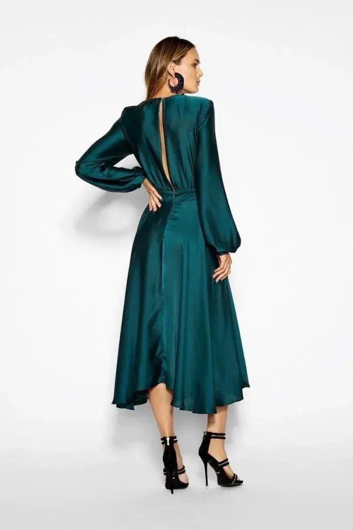 Sheike Fanciful Dress Peacock Size 14 photo 3