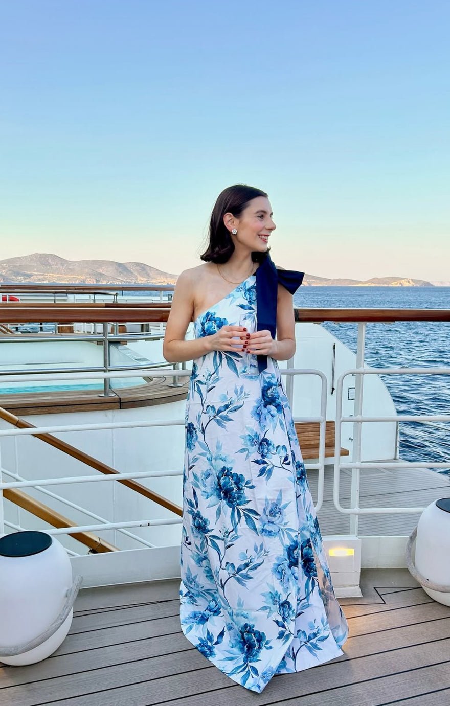 Aston Studio Mila Dress In Cerulean Peony photo 4