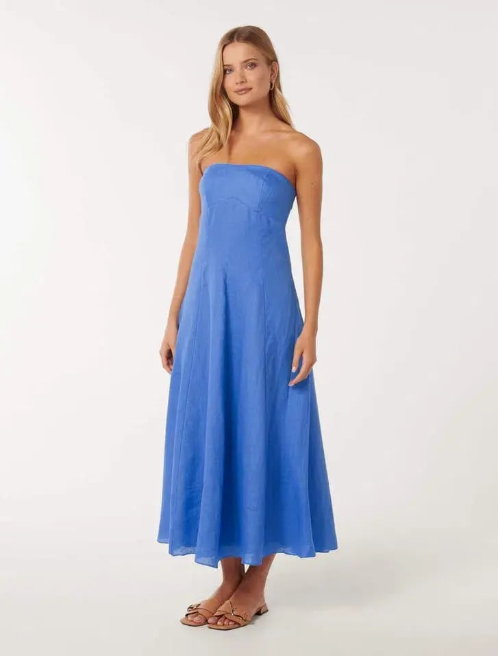 Forever New Kimberly Strapless Midi Dress in Blue photo 2