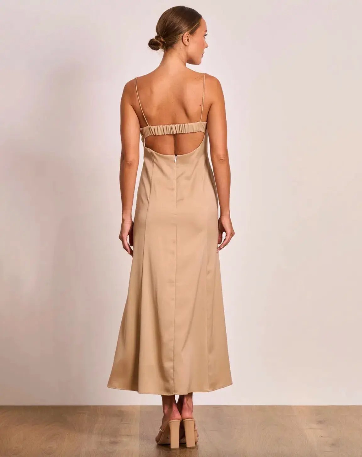 Pasduchas Lucia Slip Midi Dress Sand Size 8 photo 3