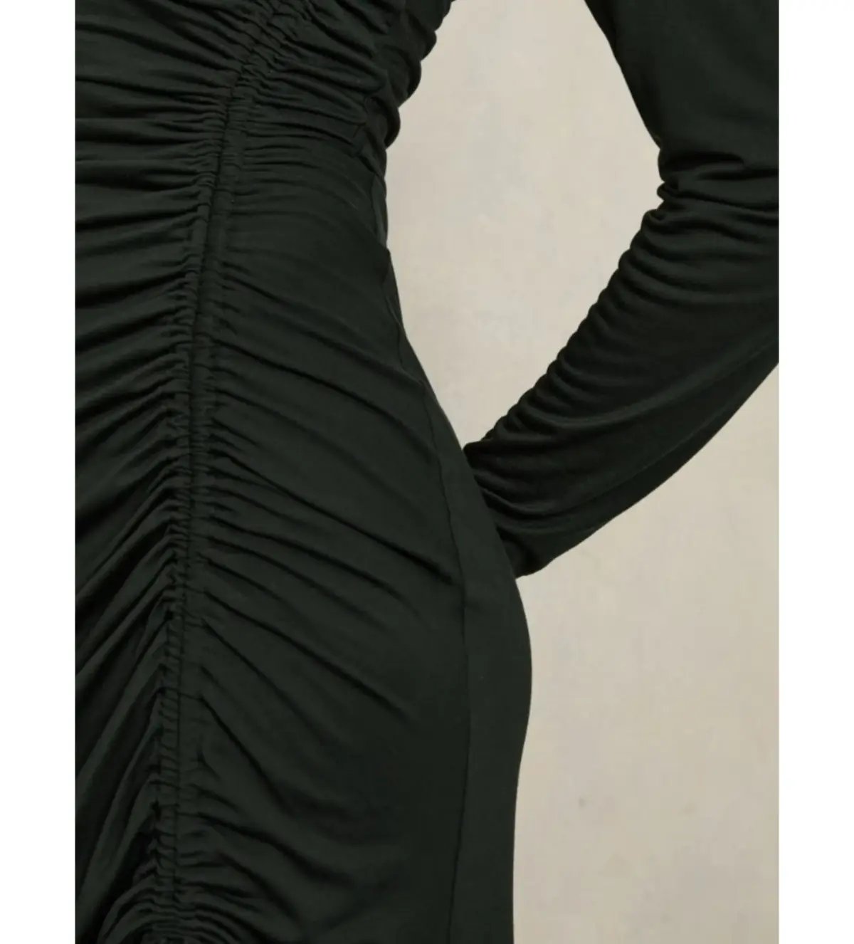 Reiss Rosie Jersey Ruched Midi Dress Dark Green Size 14/XL photo 6