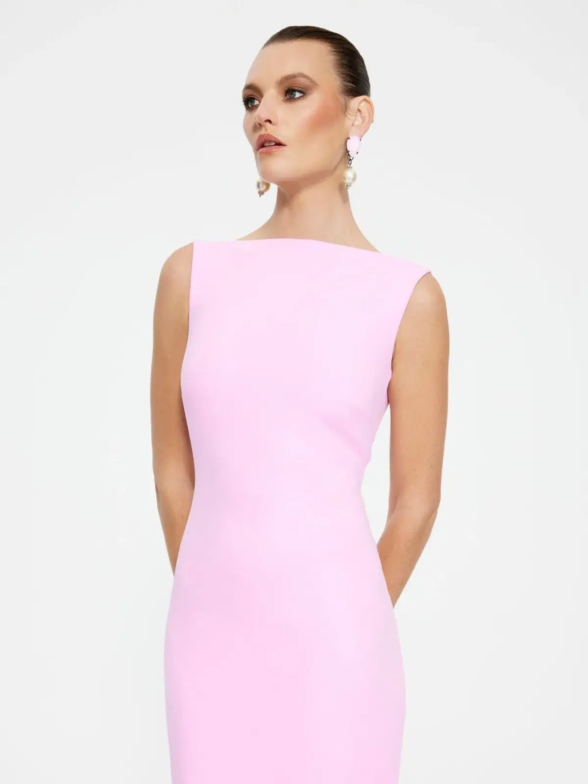 Effie Kats Verona Gown Taffy Pink Size 8 photo 2