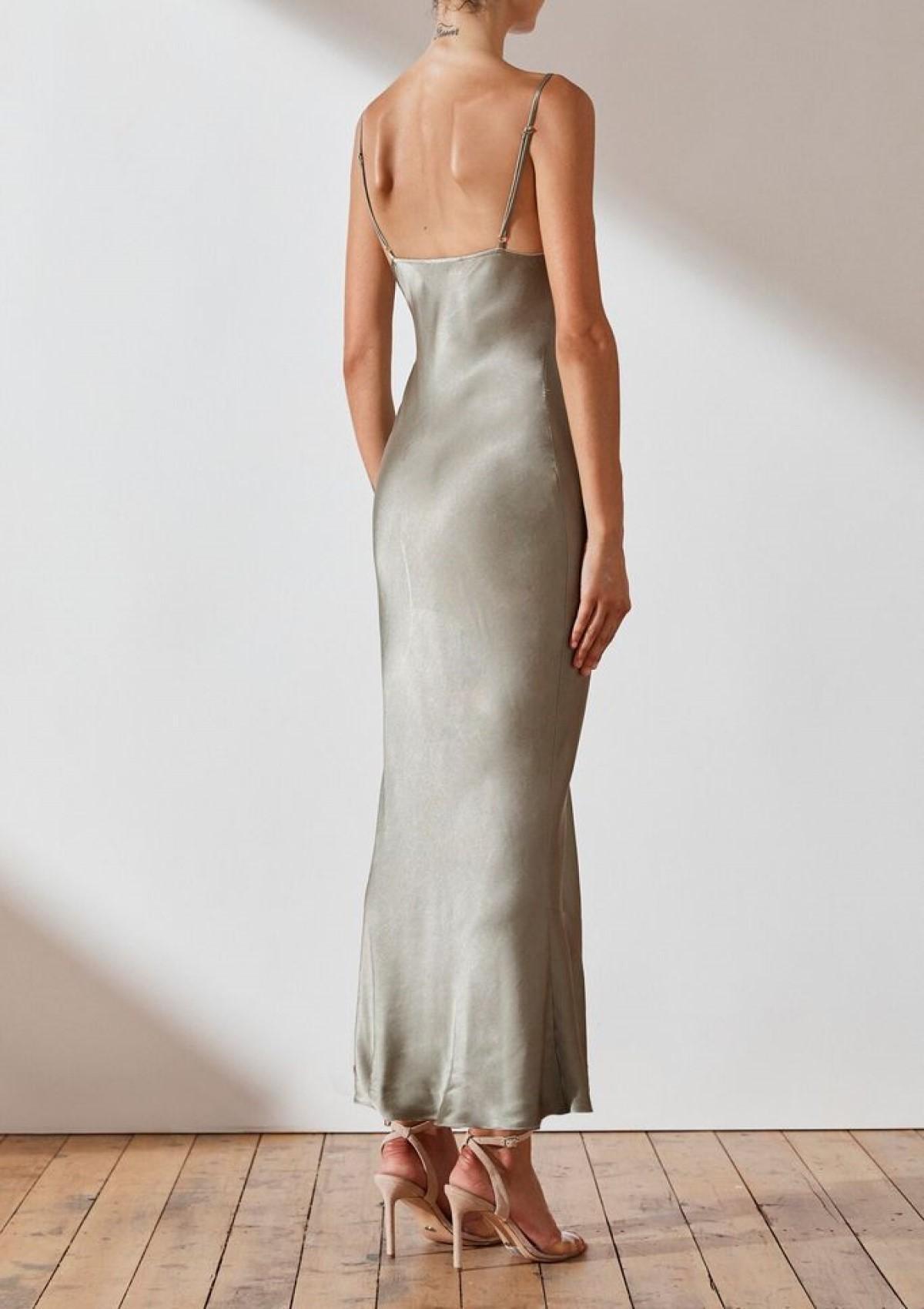 Shona Joy La Lune Bias Slip Dress Green Size 10 photo 2