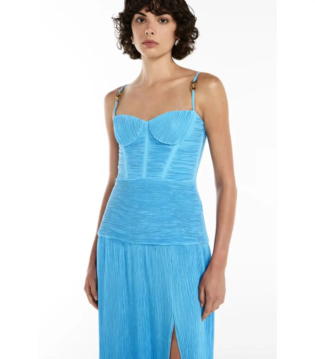 Manning Cartell Double Time Pleat Maxi Dress in Cerulean Blue Size AU 12 photo 4