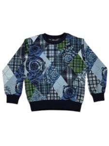Versace Blue Check Jumper photo 2