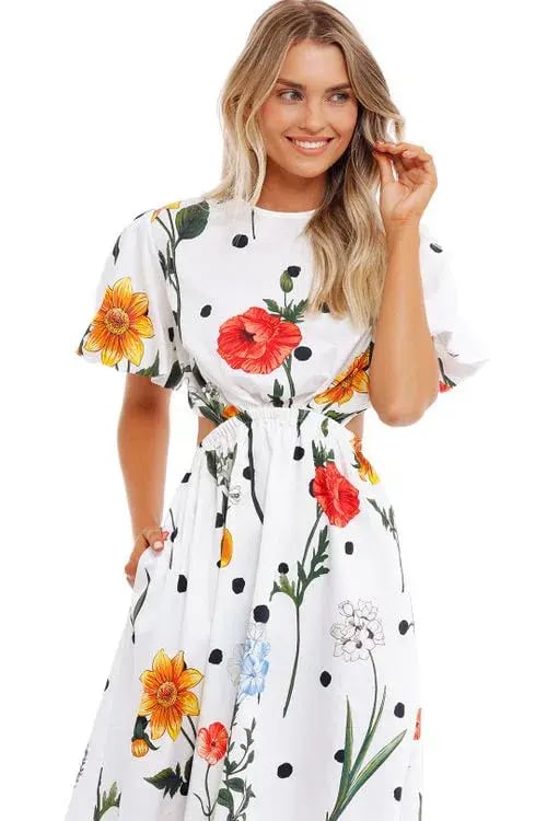 Leo Lin La Flor Dress Floral Size 6 photo 3
