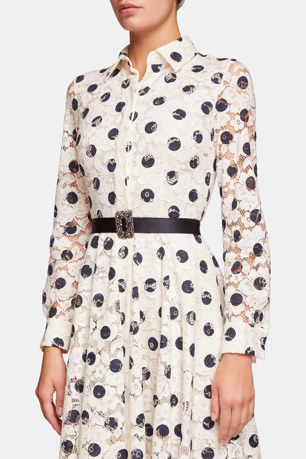 Carolina Herrera Polka Dot Midi Dress Print Size 8 photo 2