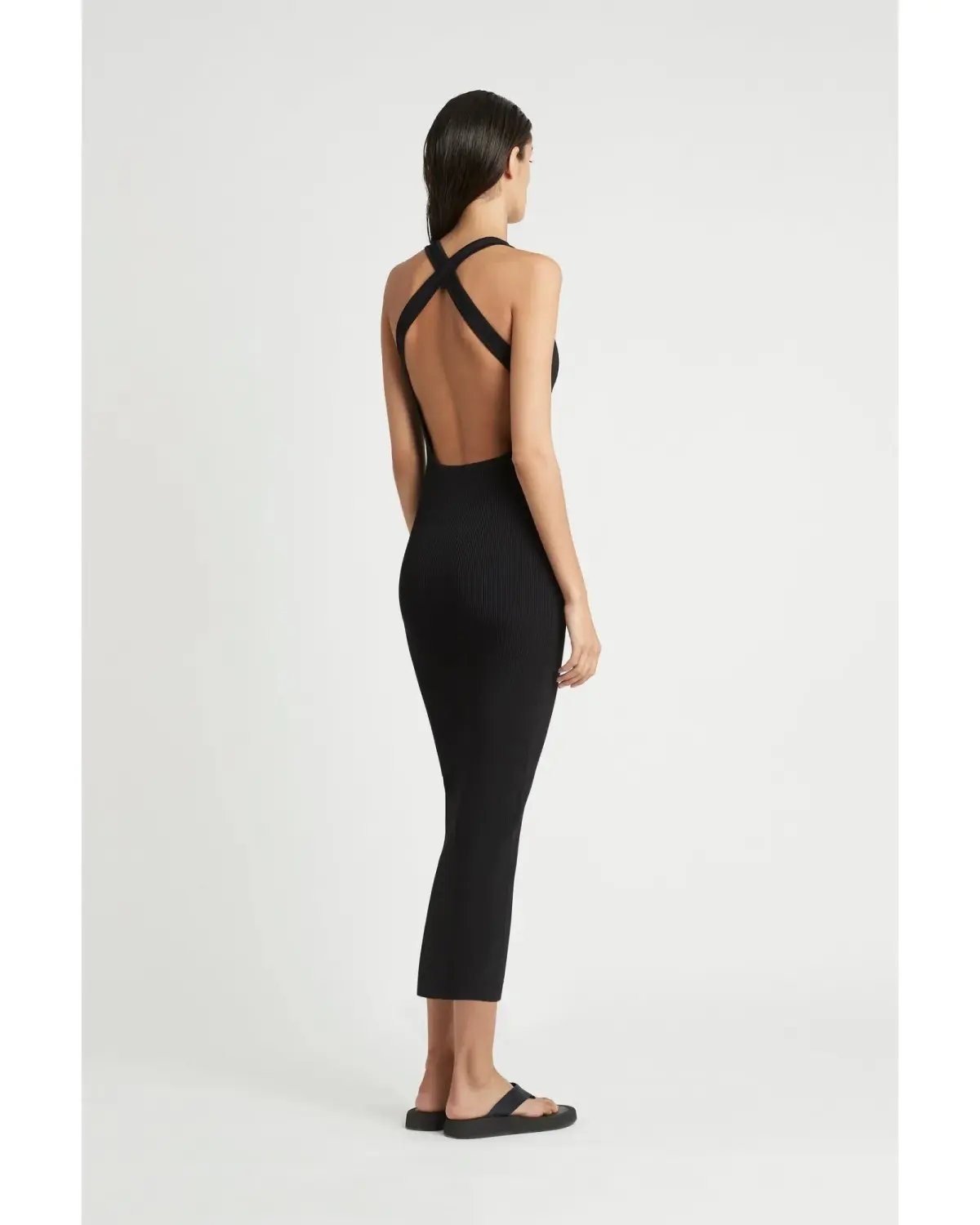 Sir The Label Marcelle Open Back Midi Dress Black Size AU 6 photo 2