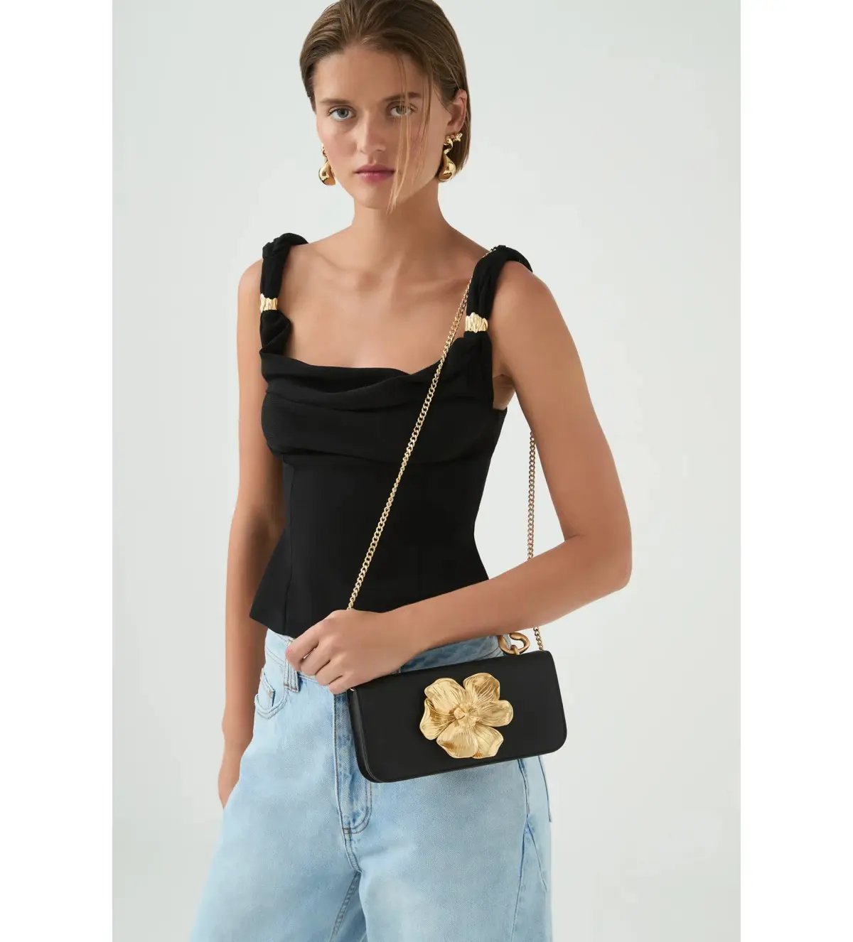 Aje Alessia Flower Clutch Black photo 5