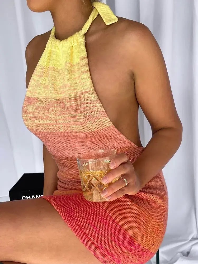 Bamba Swim Bounty Mini Dress Sunset Size XS photo 2