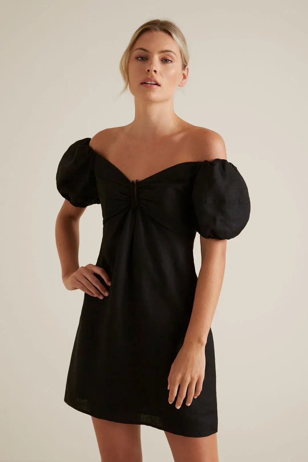 Seed Heritage Off Shoulder Mini Dress Black Size 14 photo 2