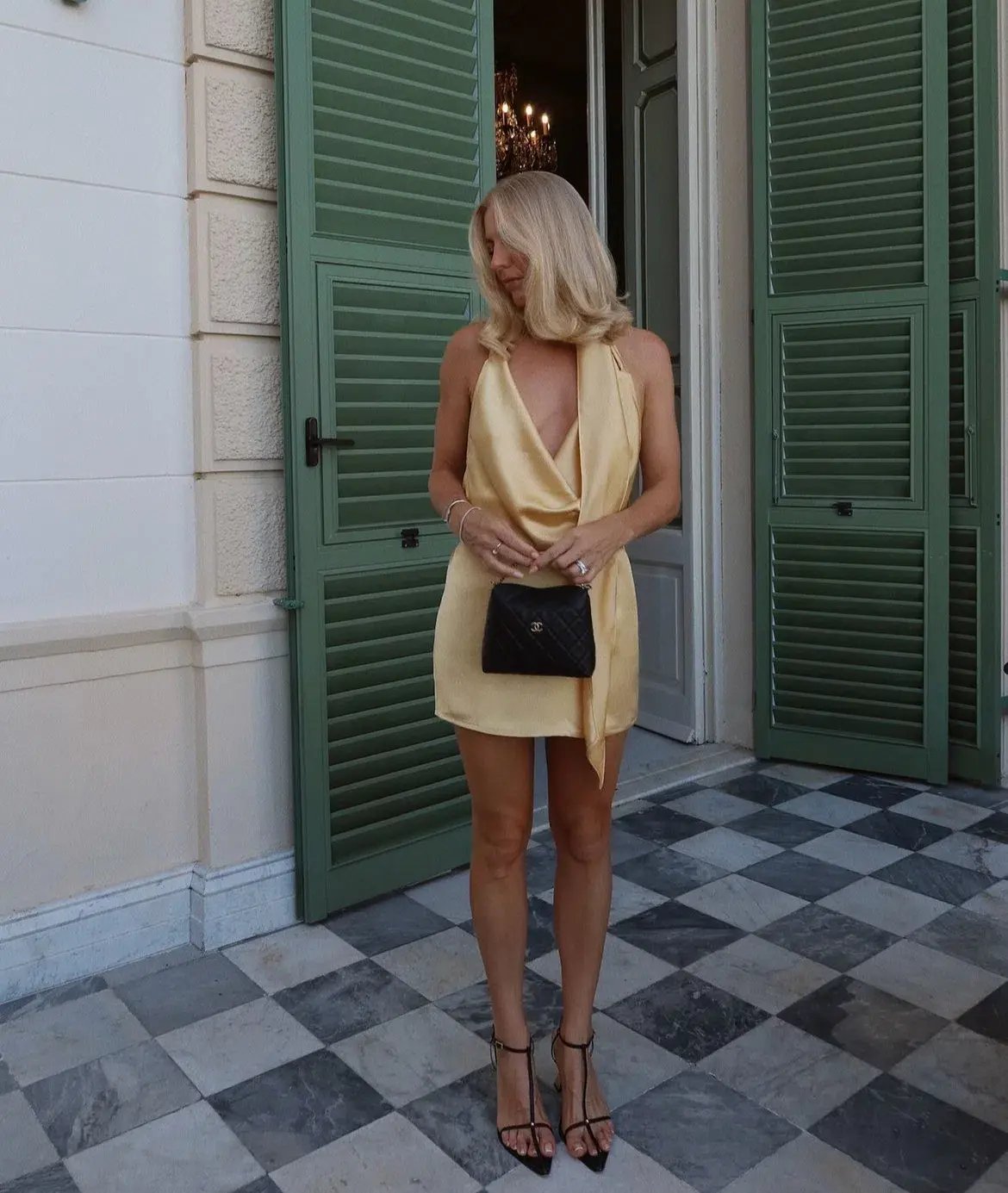 Custom Made Mini Dress Yellow Size 8 photo 2