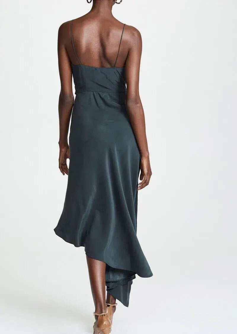 Acler Lucas Silk Dress in Dark Green Size 6 photo 3