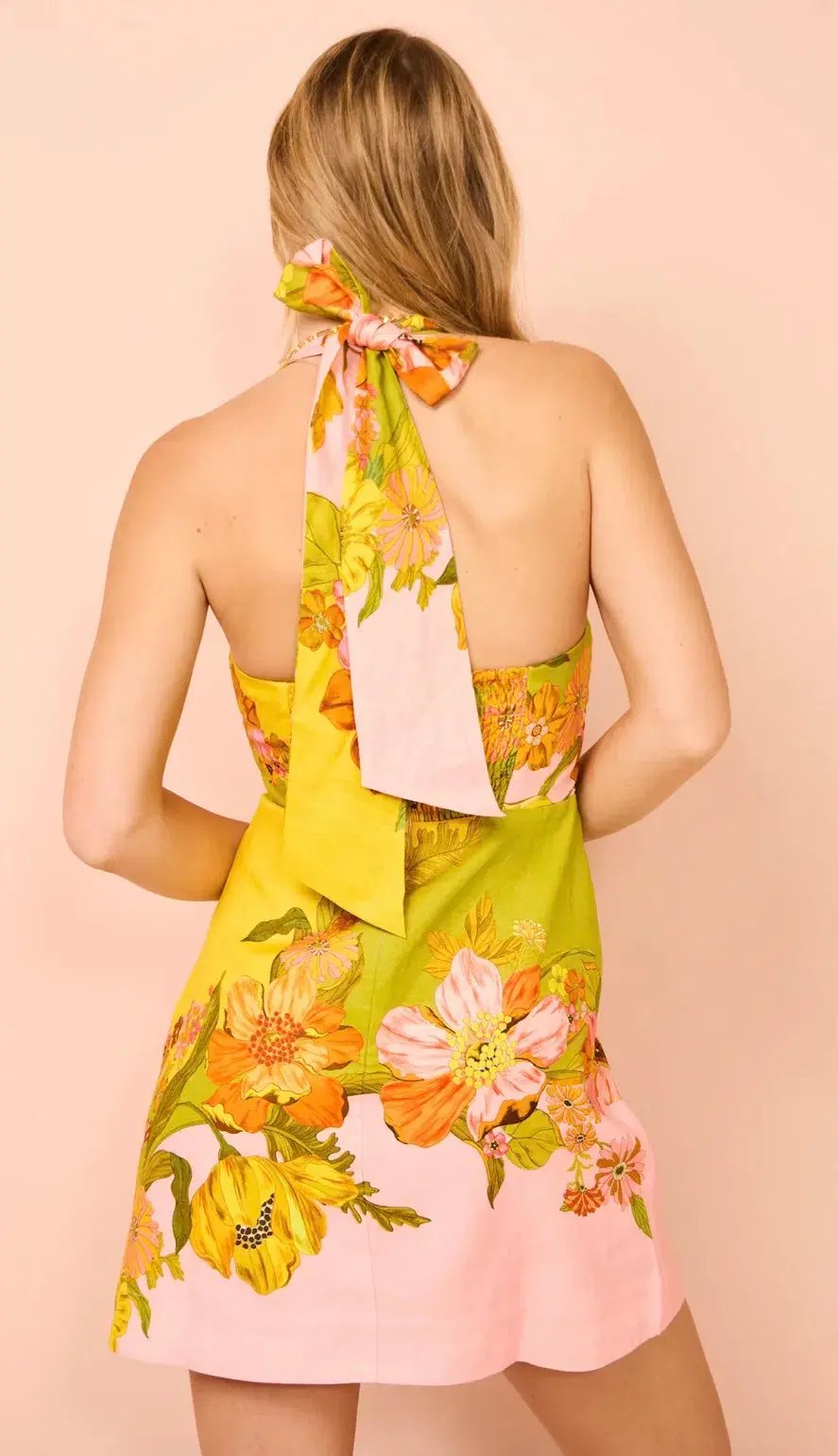 Alemais Silas Halter Mini Dress Floral Size 10 photo 4