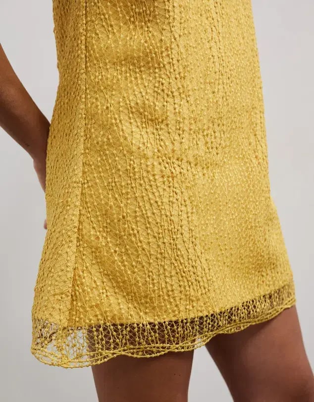 Lover Lina Mini Dress Golden Yellow Size 10 photo 5