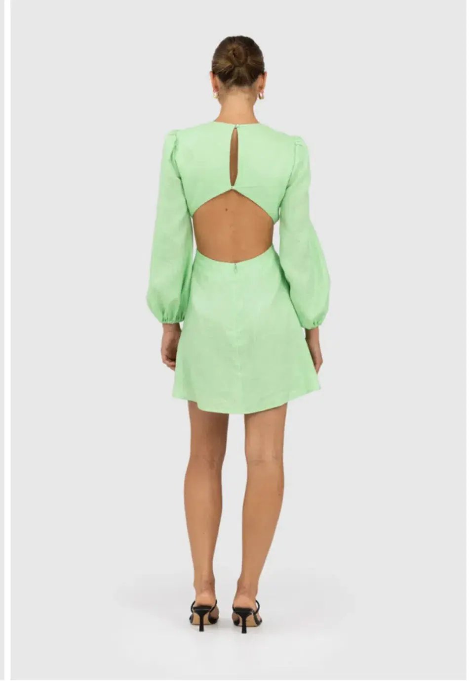 The Wolfgang Safi Linen Cut Out Dress Mint Size 8 photo 2