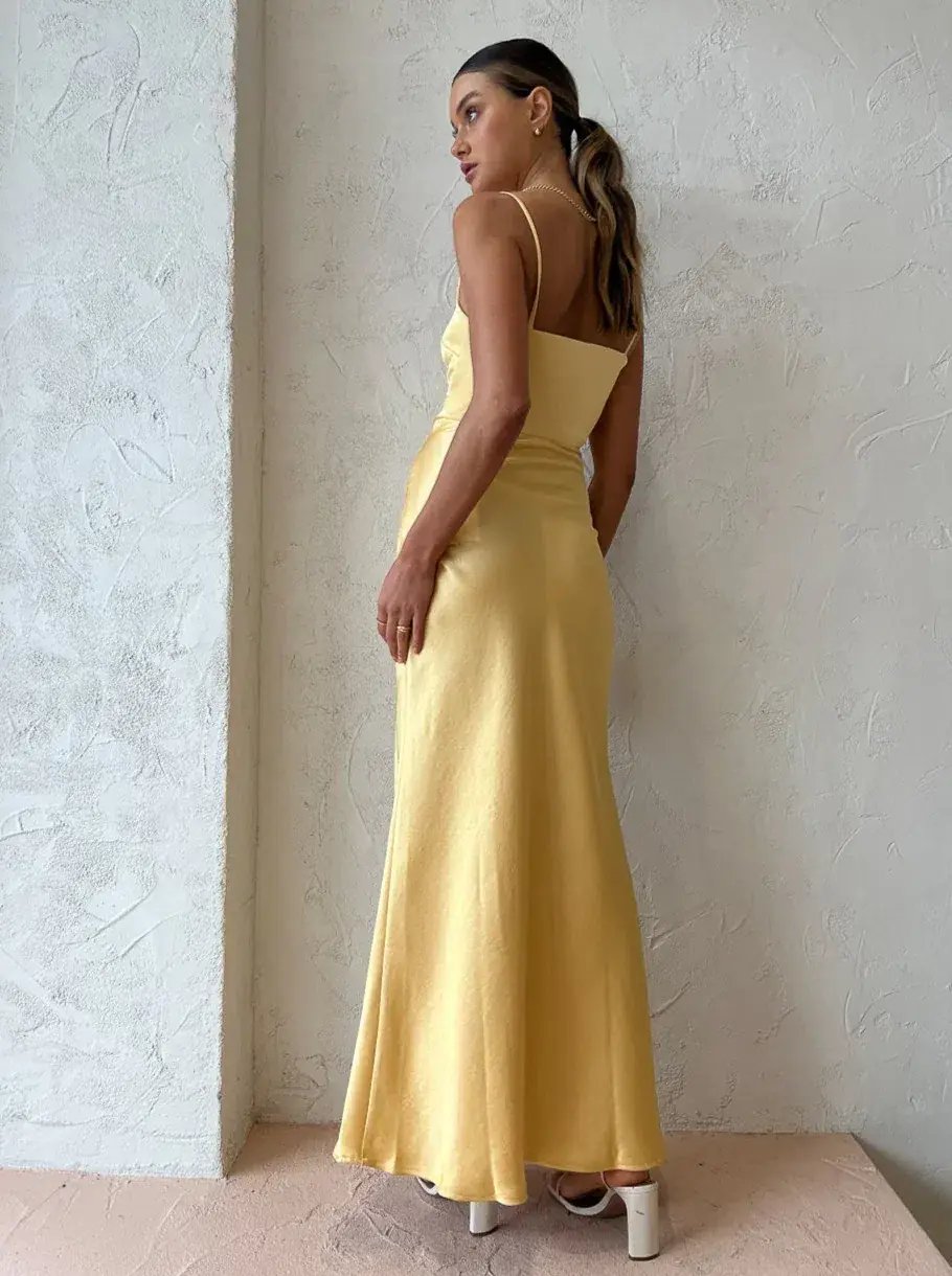 Bec & Bridge Nadia Maxi Dress Straw Yellow Size 8 photo 5