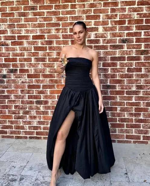 Aje Violette Bubble Hem Maxi Dress Black Size AU 10 photo 5