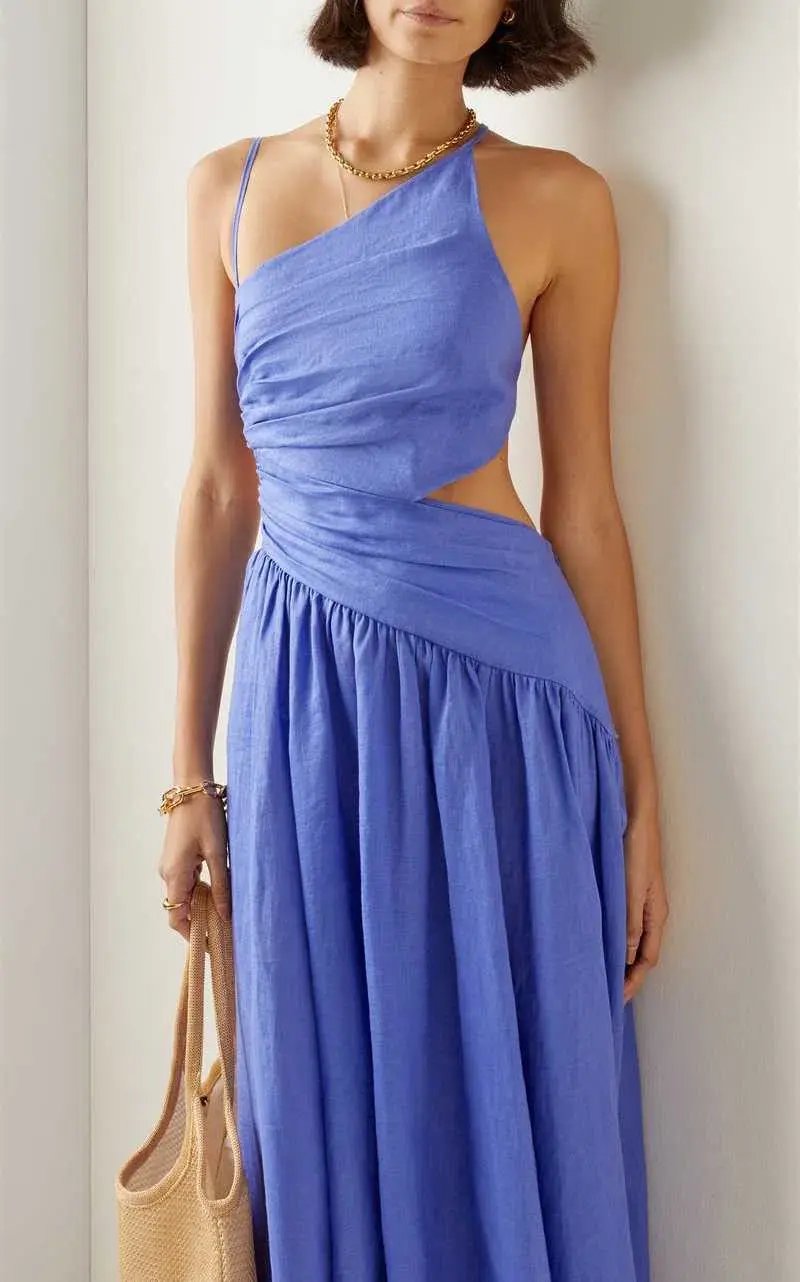 Zimmermann Tropicana Asymmetric Dress Purple Size 1 / AU 10 photo 2