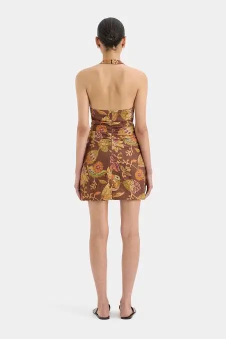 Sir the Label Josefina Corded Halter Mini Dress Print Size 1 / AU 8 photo 3