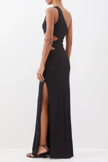 Staud Letta One-Shoulder cut-out dress black Size 10 photo 4