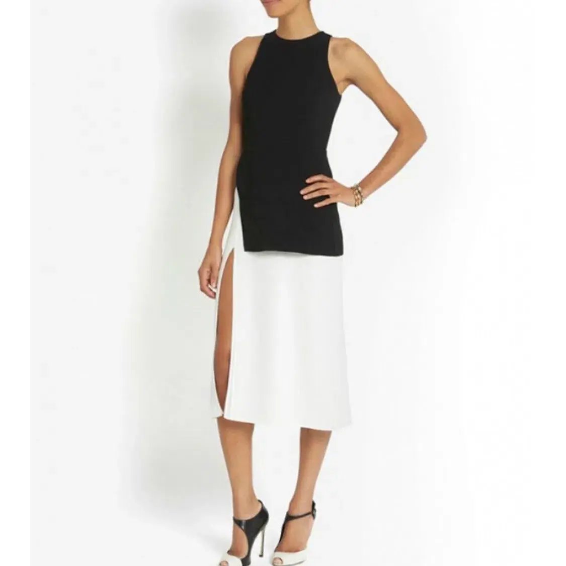 A.L.C. Mer Sleeveless Midi Dress Black White Size AU 4 photo 3