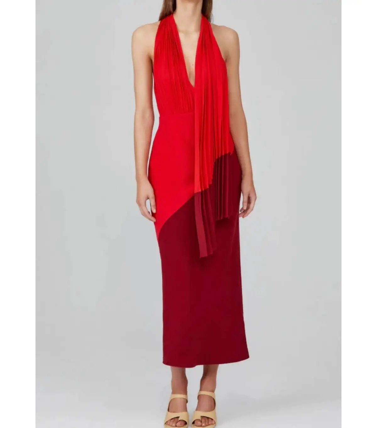 Acler Flora Colorblock Dress Red Size AU 10 photo 2