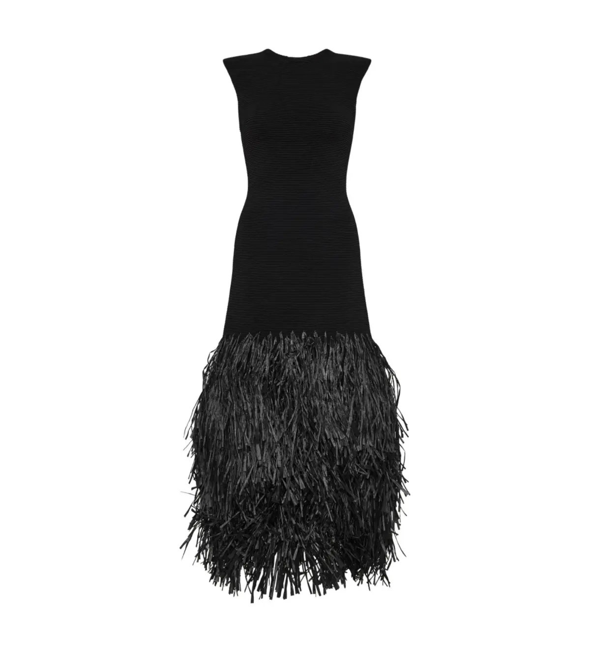 Aje Knitted Raffia Midi Dress Black Size 12 photo 3