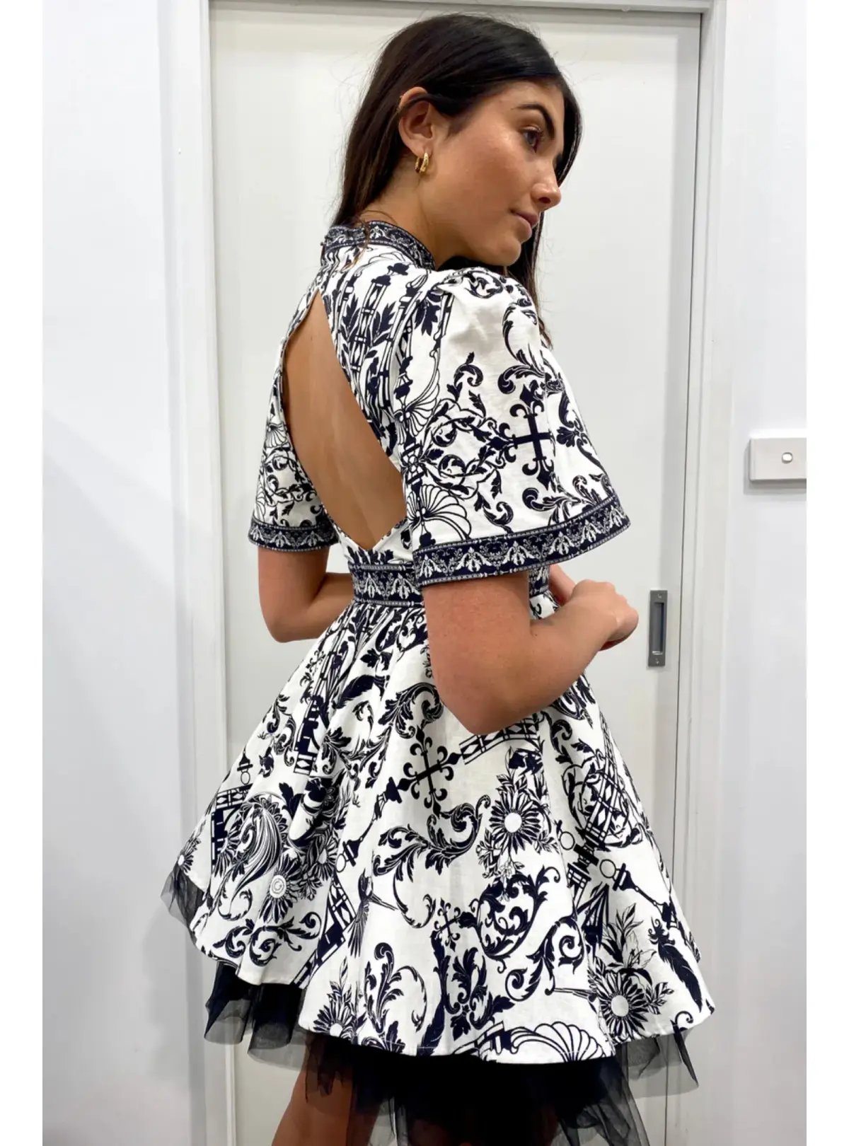 Leo Lin Baroque Sun Mini Dress Print Size AU 12 photo 2