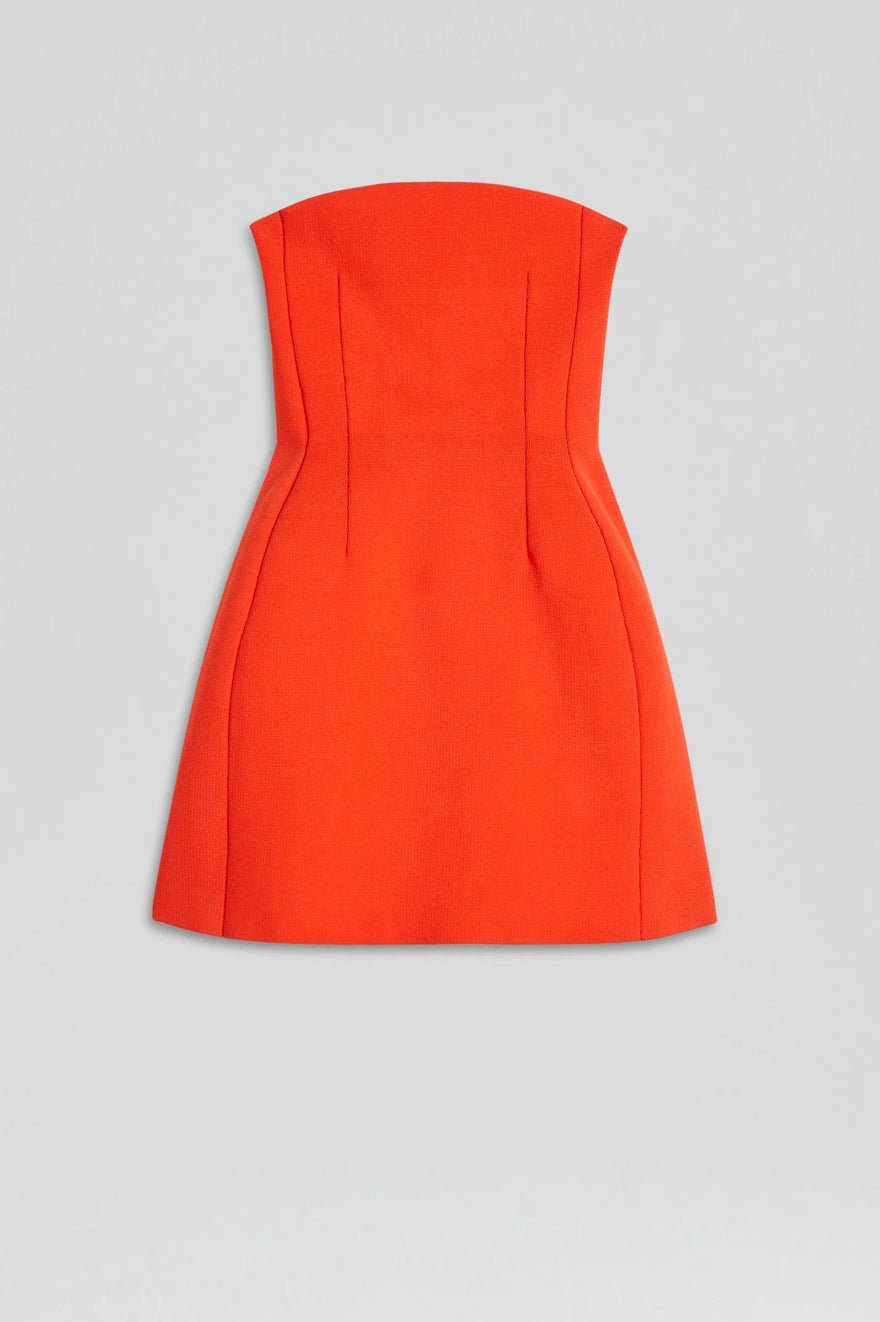 Scanlan Theodore Crepe Knit Peplum Strapless Dress - Crayon photo 4