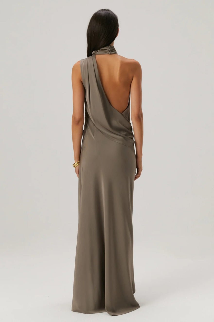 Misha Collection Constantina Satin Gown Grey photo 2