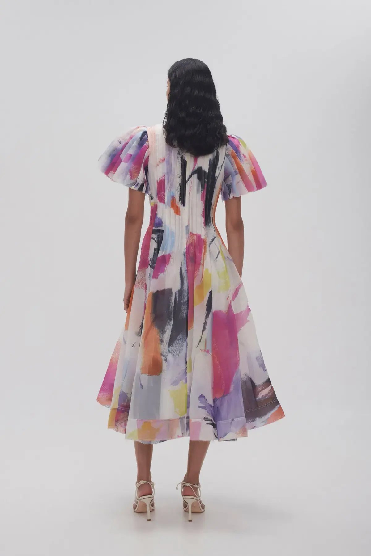 Aje Nova Pleated Midi Dress Deep Multi Size 16 photo 3