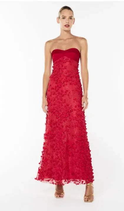 Manning Cartell Enchantment Balconette Gown in Scarlet Red Size 12 photo 3