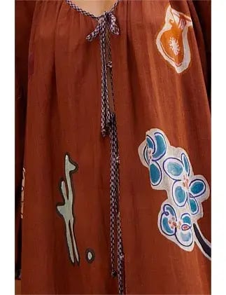 Alemais LAURENCE TIE FRONT SHIRTDRESS Brown Size 14 photo 4