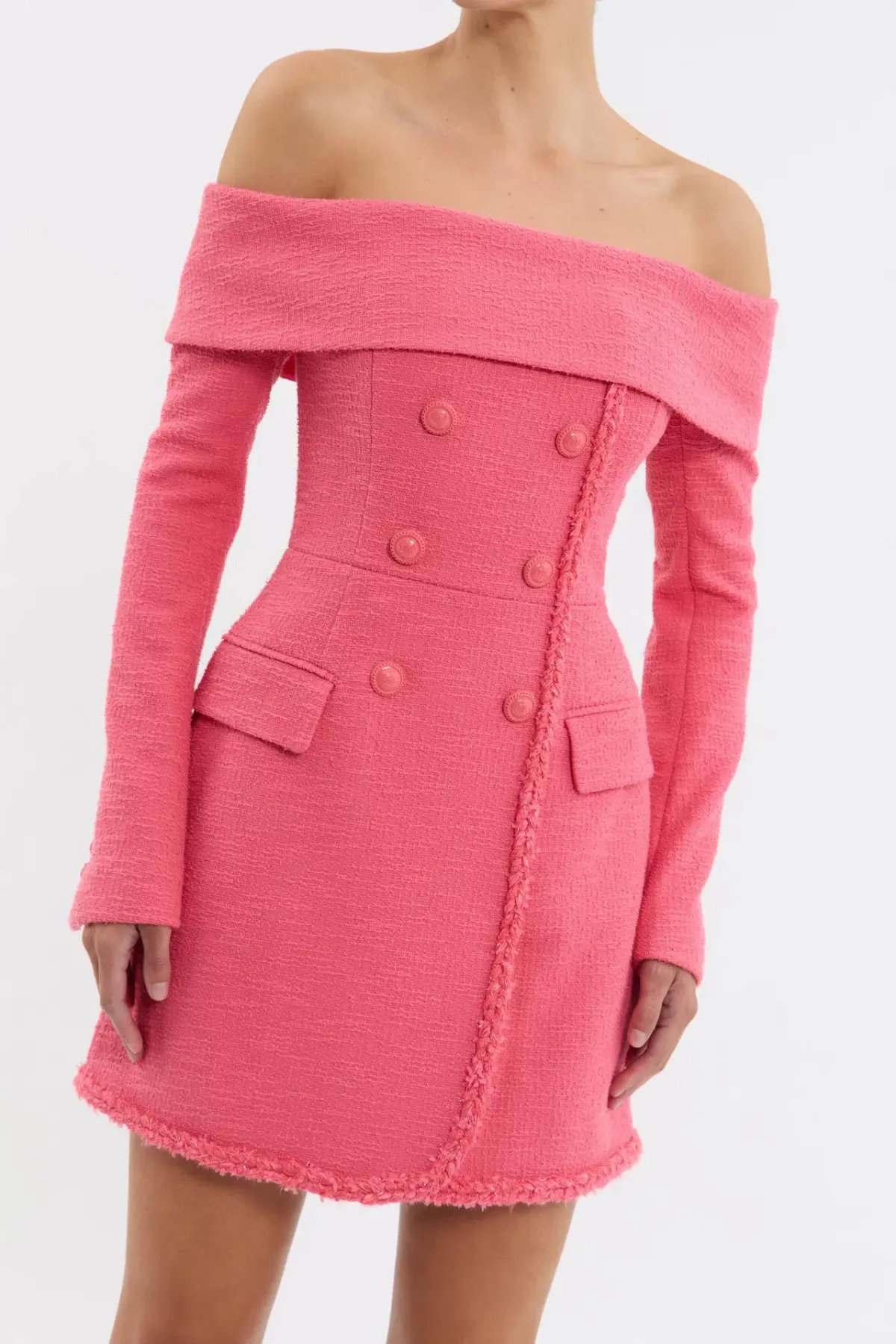 Rebecca Vallance Montana Off Shoulder Mini Dress Rose Pink Size 8 photo 2