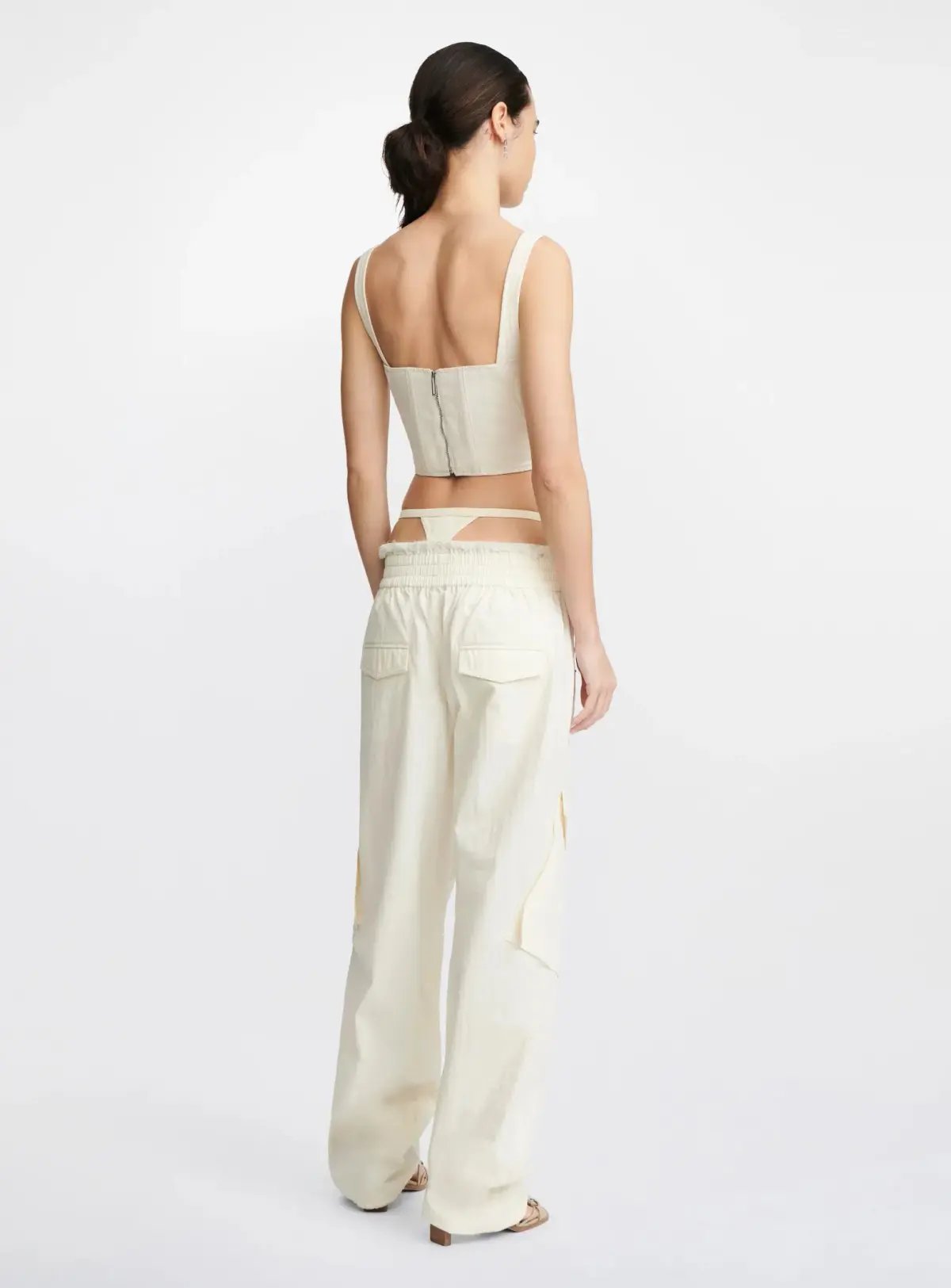 Dion Lee Laced Utility Corset Top Unbleached White Size 10 photo 3