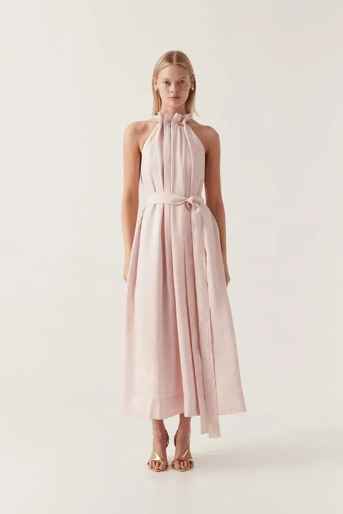 AJE Mariel Trapeze Midi Dress Soft Pink Size 8 photo 2